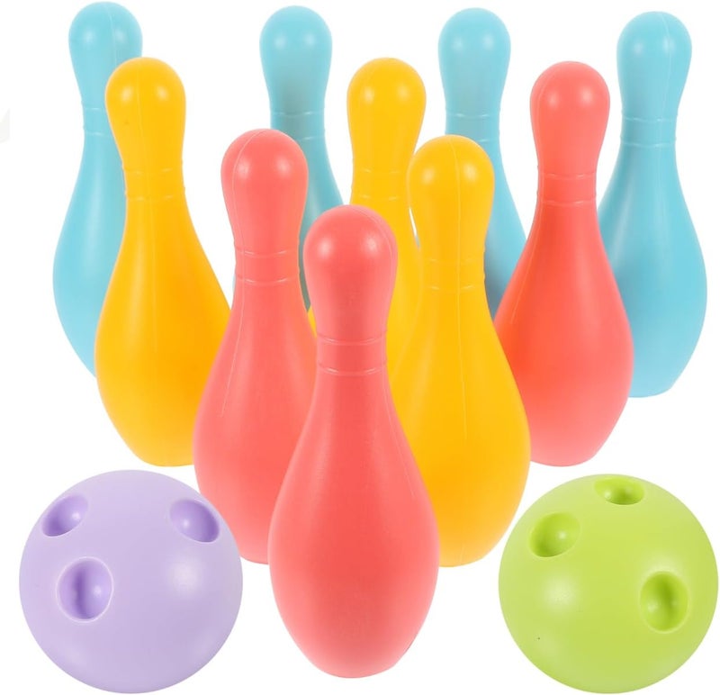 Vosarea 1Set Plastic Bowling for Indoor Outdoor Recreational Bowling Plaything Fun Pin and Ball for Parties - Image 1